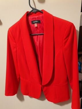Nine West Bright Red Shawl Collar Blazer